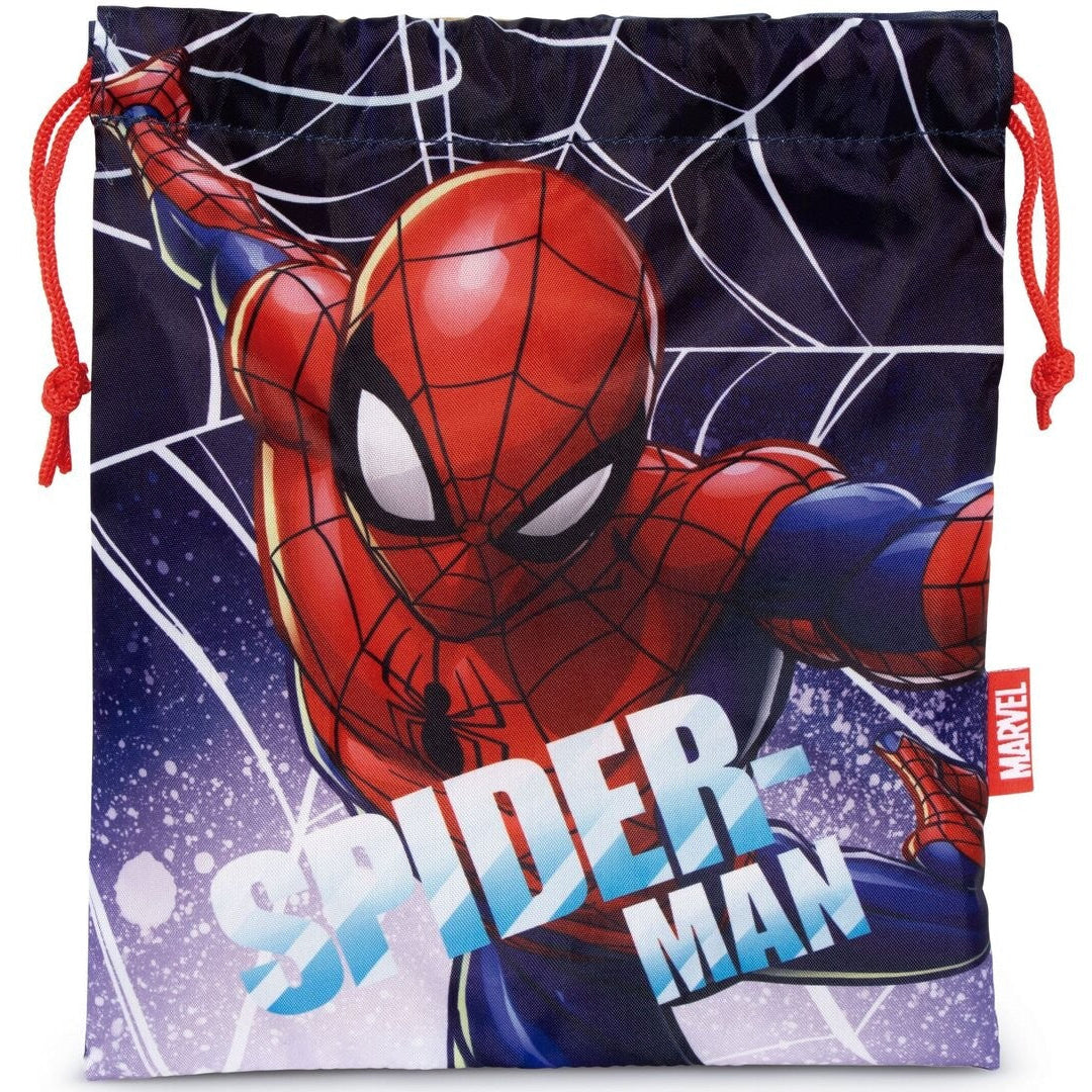 Bolsa almuerzo o merienda Spiderman Marvel 26x22cm saco de cuerdas