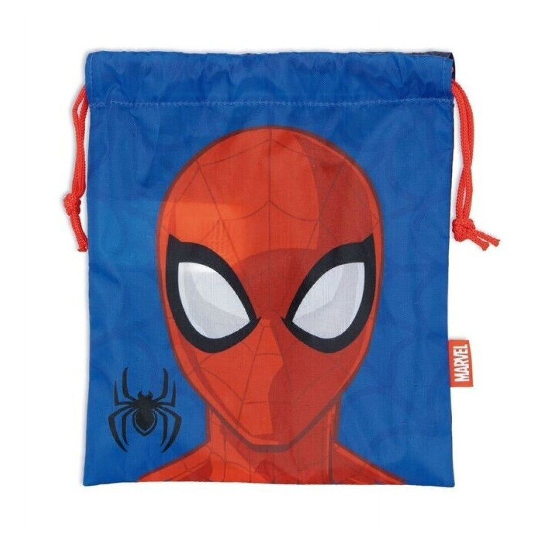 Bolsa almuerzo o merienda Spiderman Marvel azul 26x22cm saco de cuerdas
