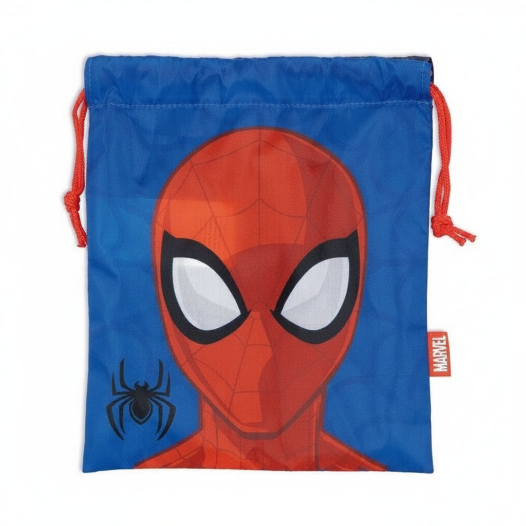 Bolsa almuerzo o merienda Spiderman Marvel azul 26x22cm saco de cuerdas
