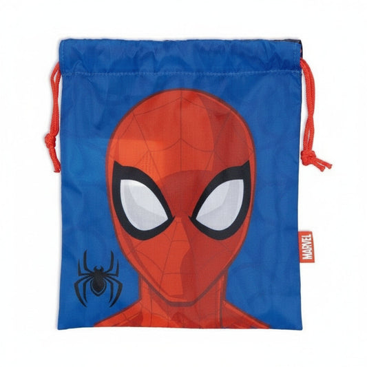 Bolsa almuerzo o merienda Spiderman Marvel azul 26x22cm saco de cuerdas