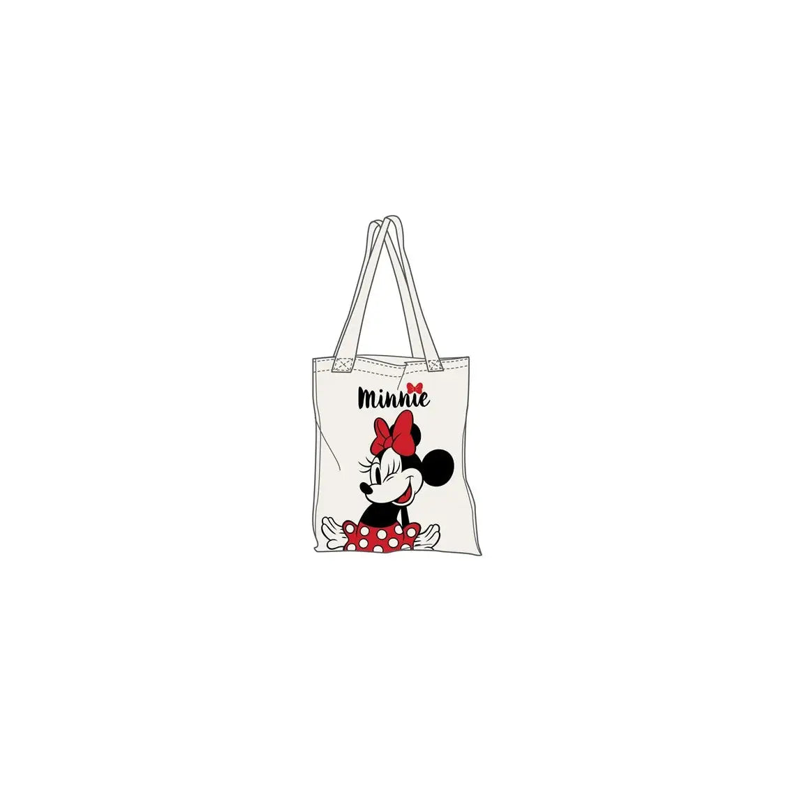 Bolsa de tela algodón MINNIE MOUSE 38x41CM - Ideal Compra o Diario - calcetines