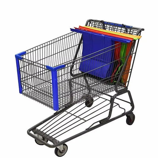 Bolsas reutilizables y plegables para supermercado – Set de 4 bolsas ecológicas carrito compras