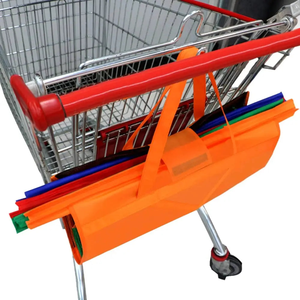 Bolsas reutilizables y plegables para supermercado – Set de 4 bolsas ecológicas carrito compras