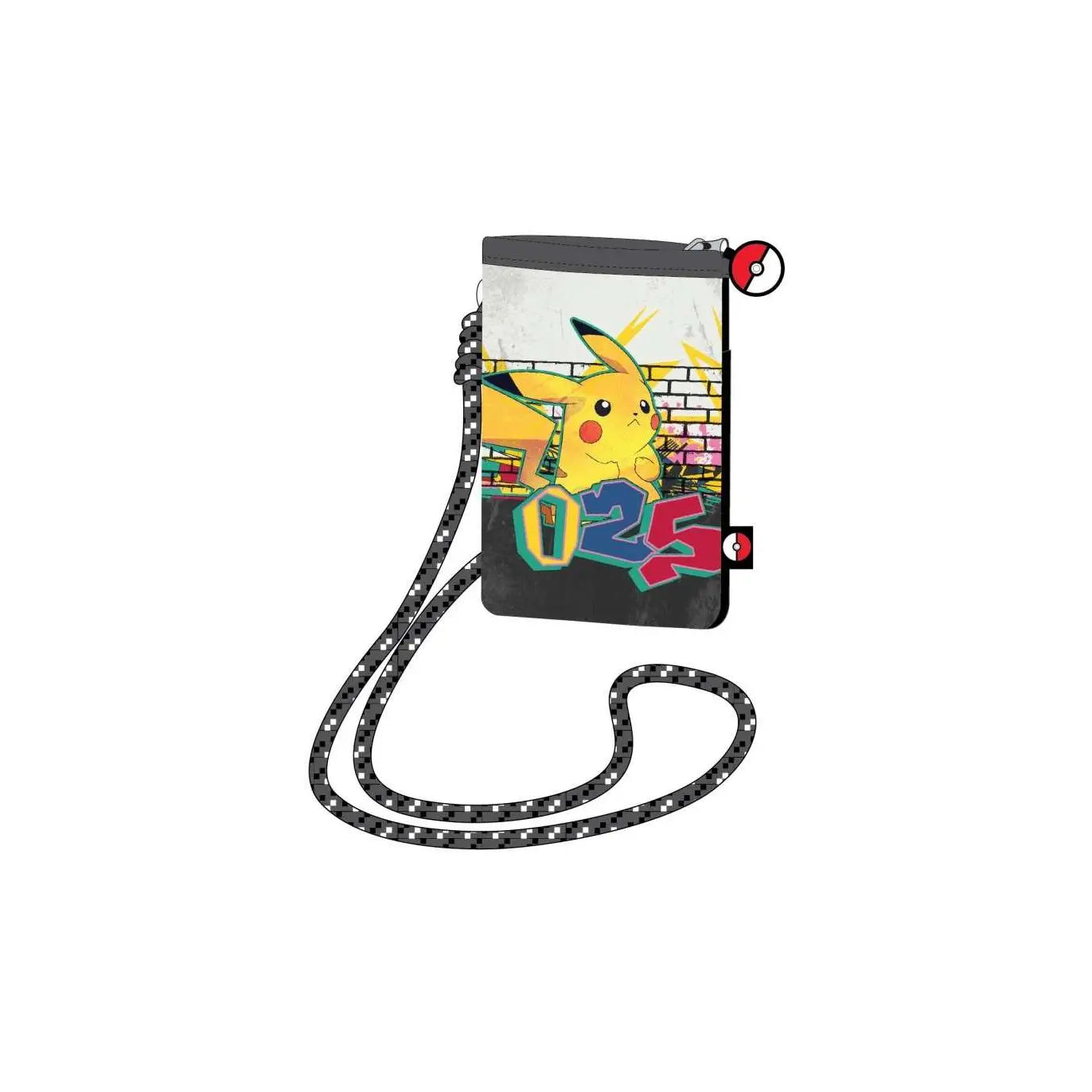 Bolsito portamóvil con cordón POKEMON pikachu 10x18x1cm - portamovil