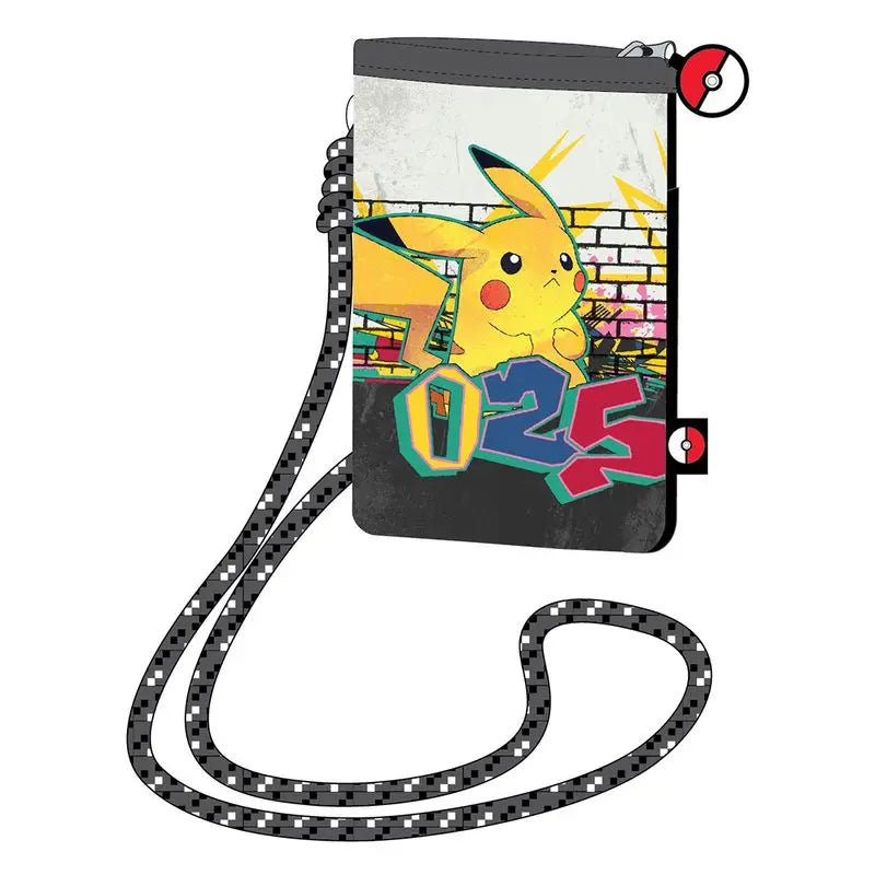 Bolsito portamóvil con cordón POKEMON pikachu 10x18x1cm - portamovil
