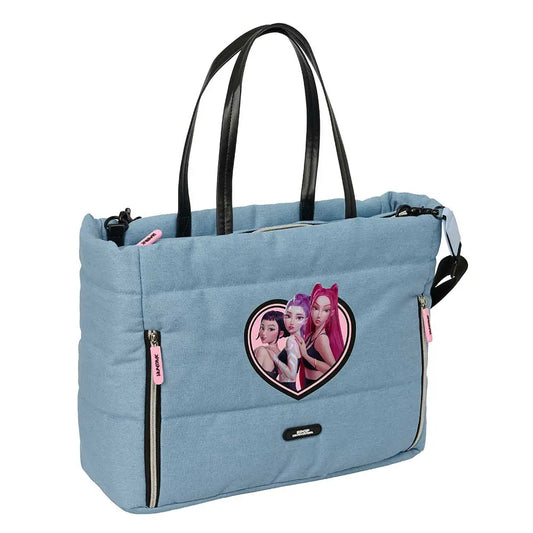 Bolso con bolsillo para portátil 14,1’’ K-POP Demon Hunters - Huntrix azul 40x17x31cm - Mochila