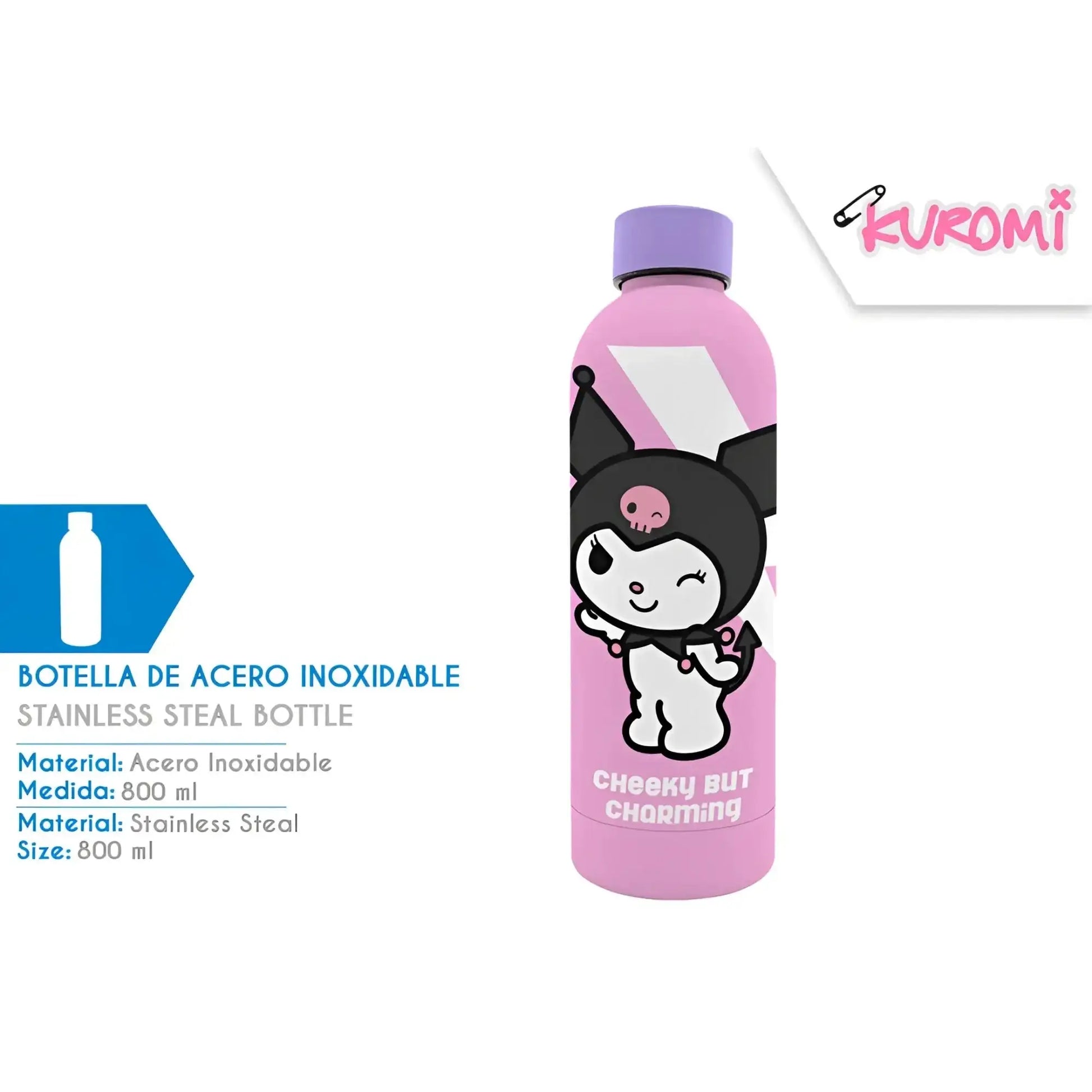 Botella acero inoxidable tacto suave KUROMI 800ml