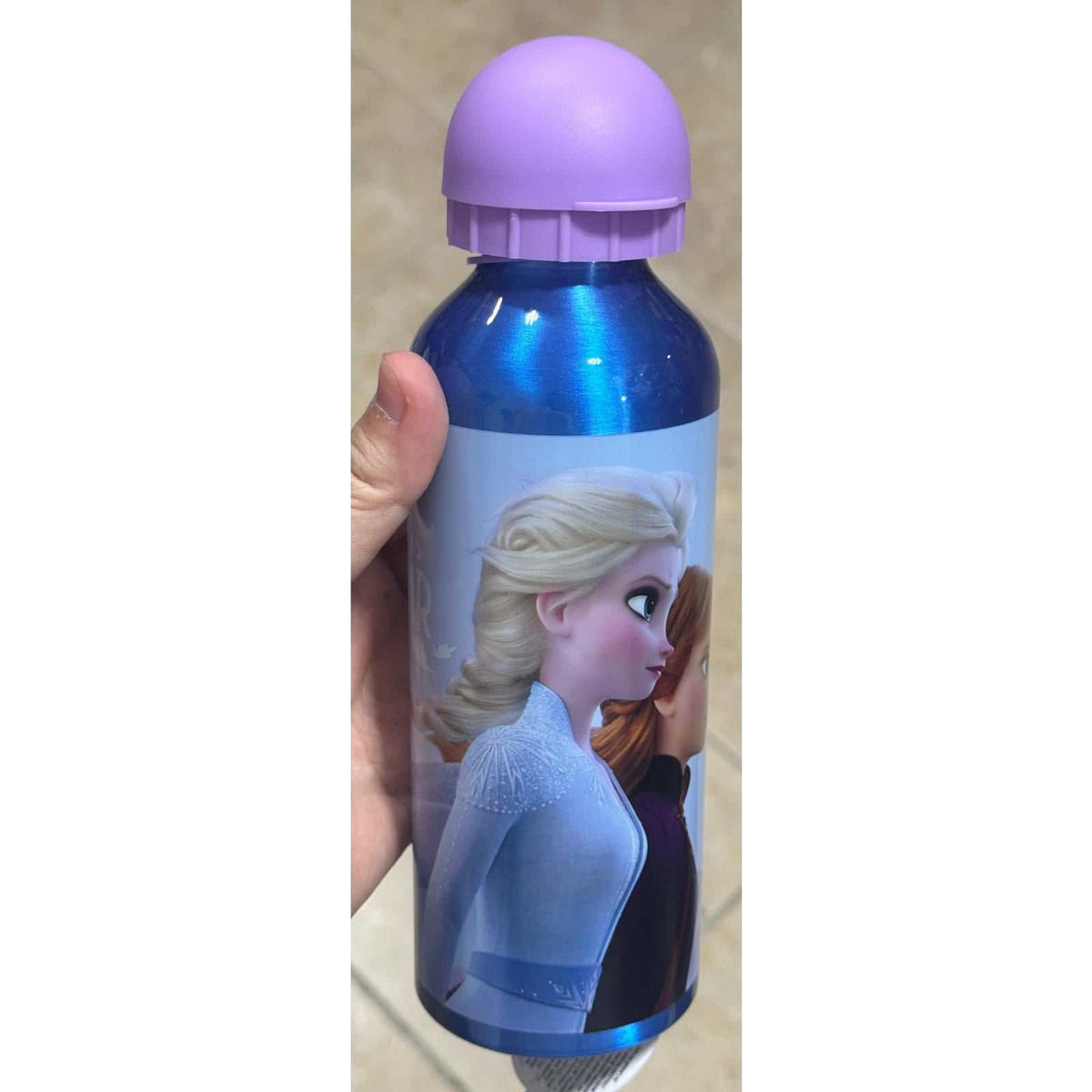 Botella agua aluminio 500 ml Frozen azul