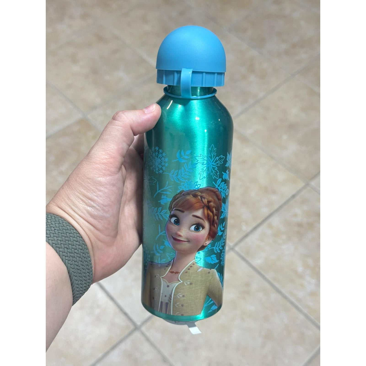 Botella de agua de aluminio Frozen verde de 500 ml