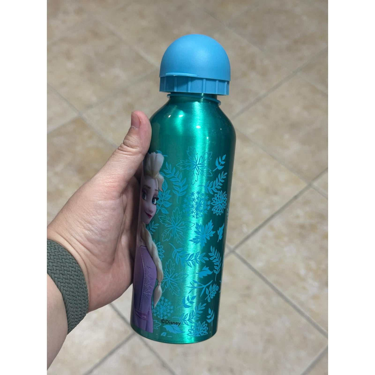Botella de agua de aluminio Frozen verde de 500 ml