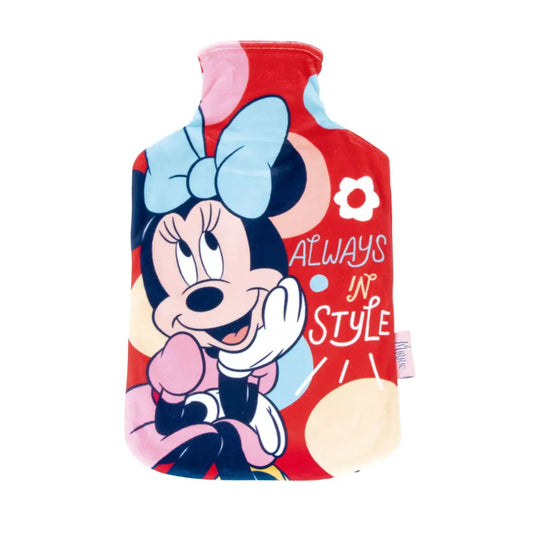 Botella de agua caliente con funda Minnie Mouse 1,5 litros Bolsas