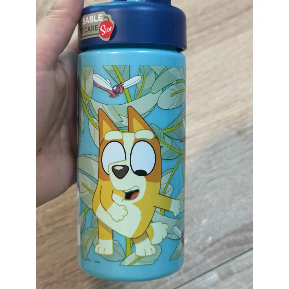 Botella de agua deportiva con pajita y asa Bluey 410ml