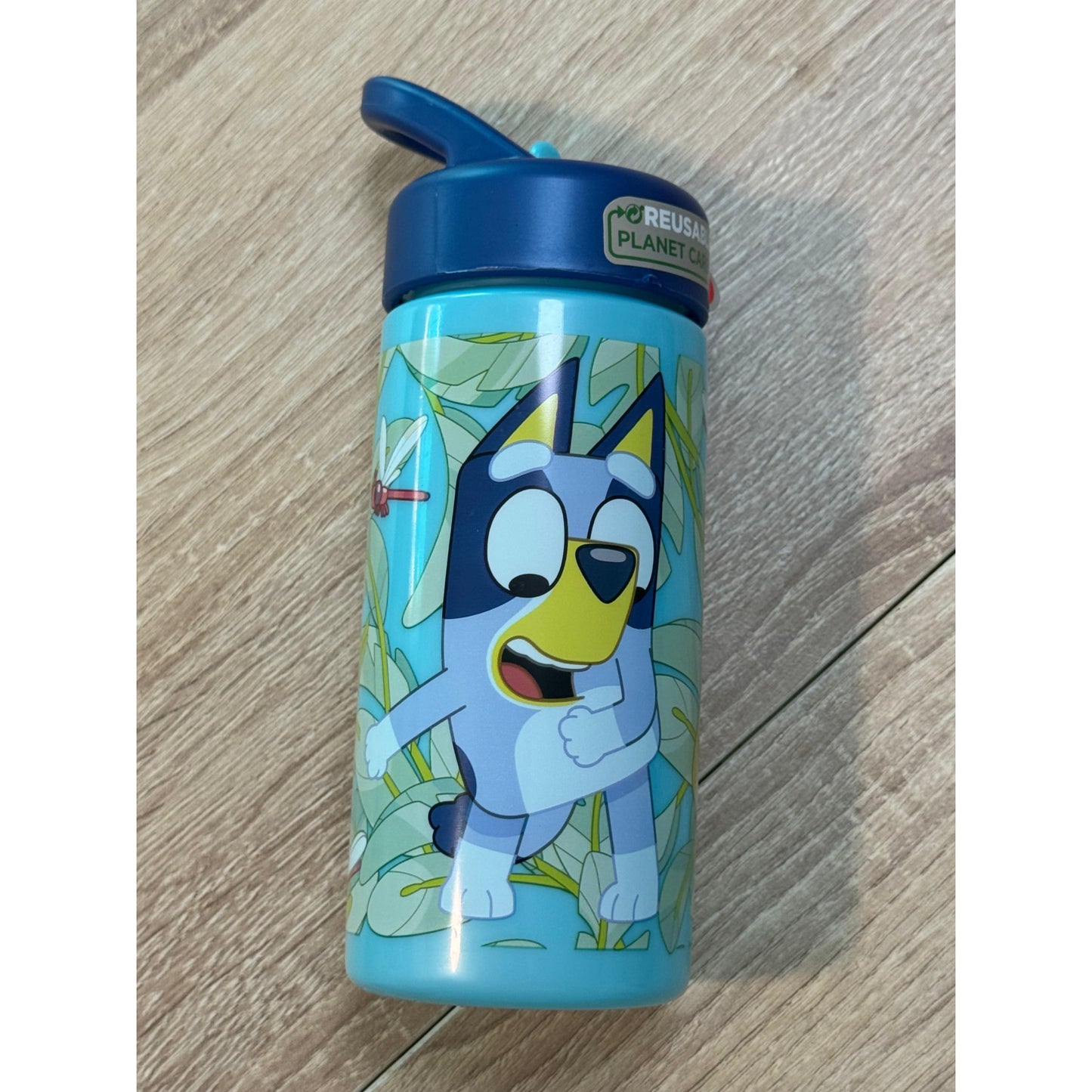 Botella de agua deportiva con pajita y asa Bluey 410ml