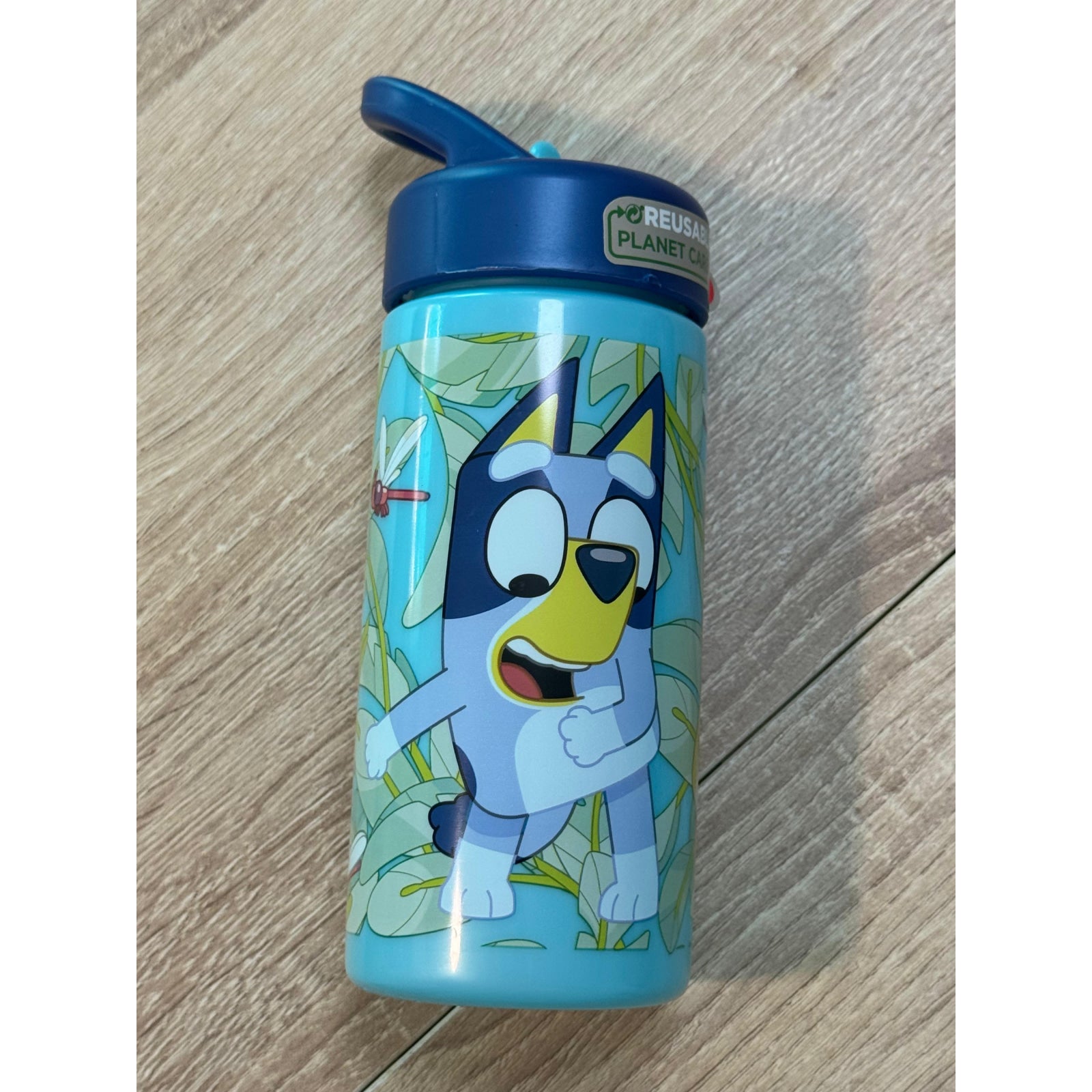 Botella de agua deportiva con pajita y asa Bluey 410ml