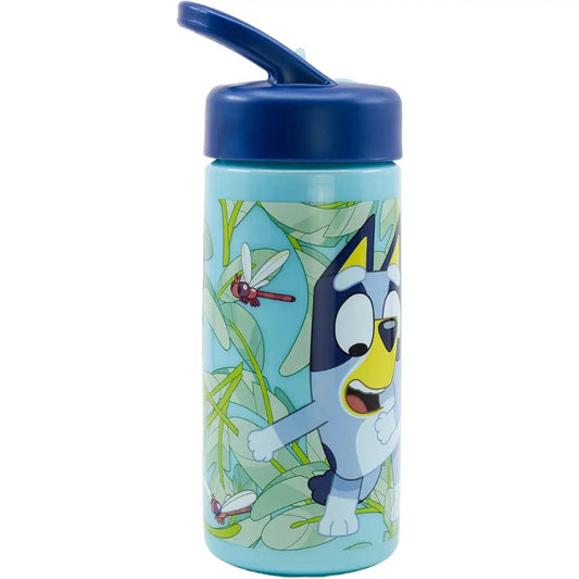 Botella de agua deportiva con pajita y asa Bluey 410ml