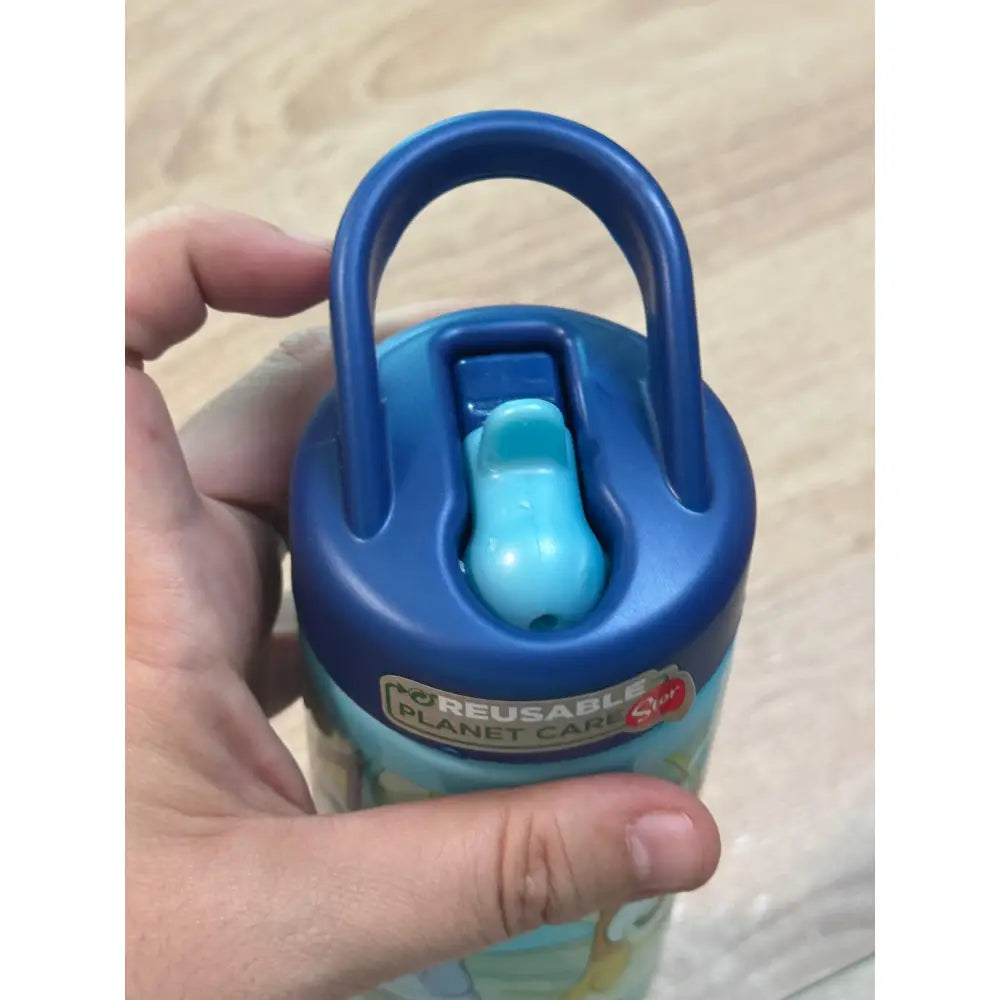 Botella de agua deportiva con pajita y asa Bluey 410ml