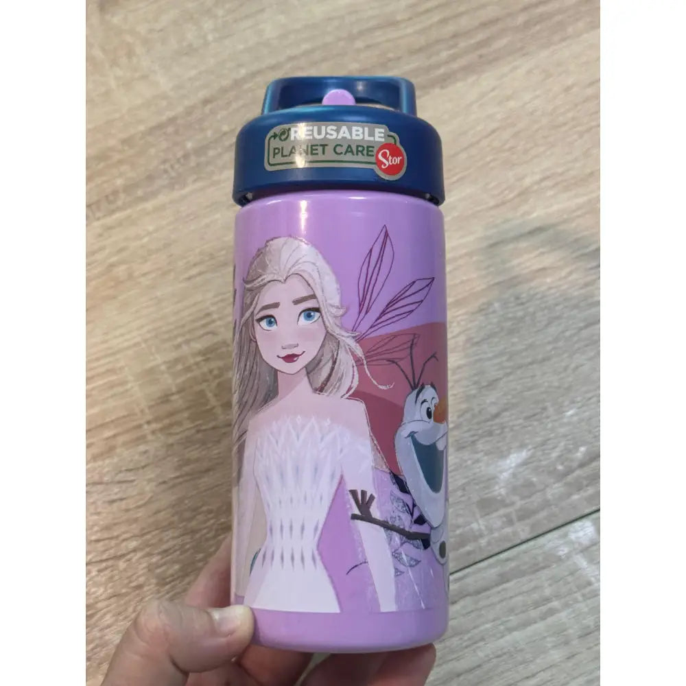Botella de agua deportiva con pajita y asa Frozen 410ml