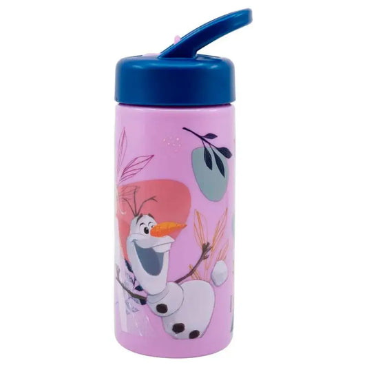 Botella de agua deportiva con pajita y asa Frozen 410ml