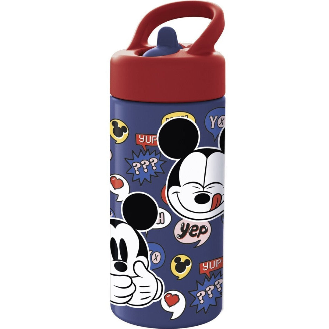 Botella de agua deportiva con pajita y asa Mickey Mouse Disney 410ml