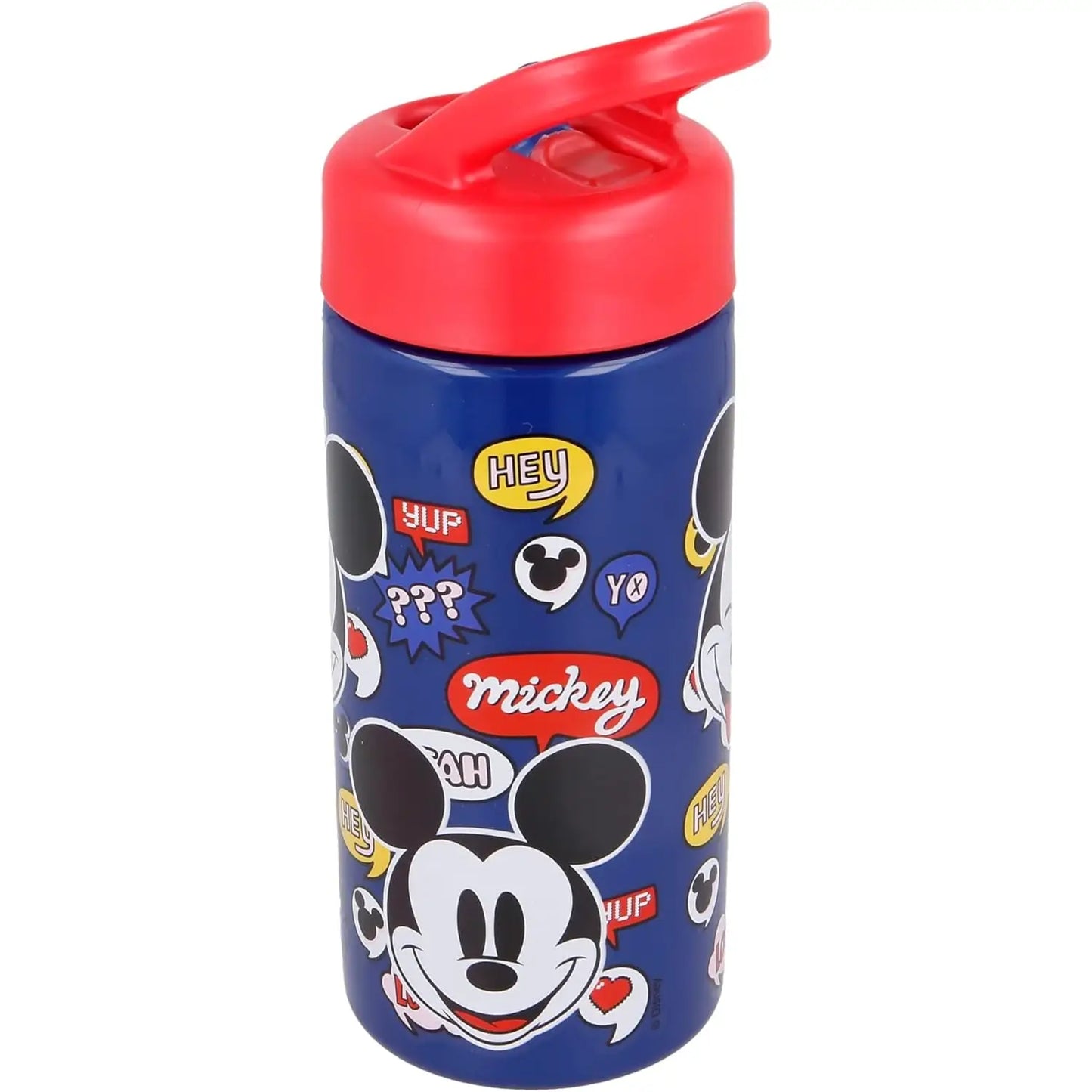 Botella de agua deportiva con pajita y asa MICKEY MOUSE Disney azul oscuro 410ml