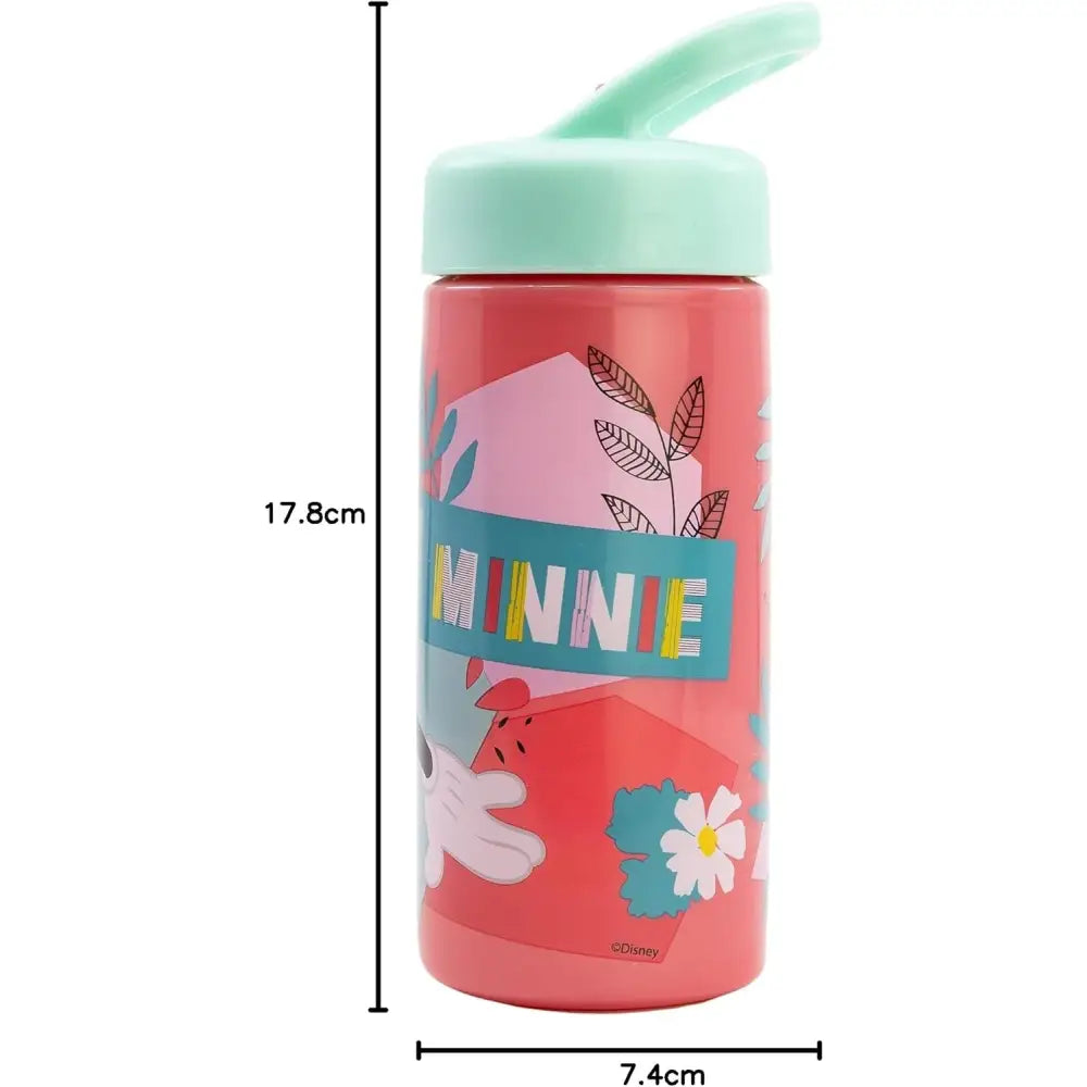 Botella de agua deportiva con pajita y asa Minnie 410ml