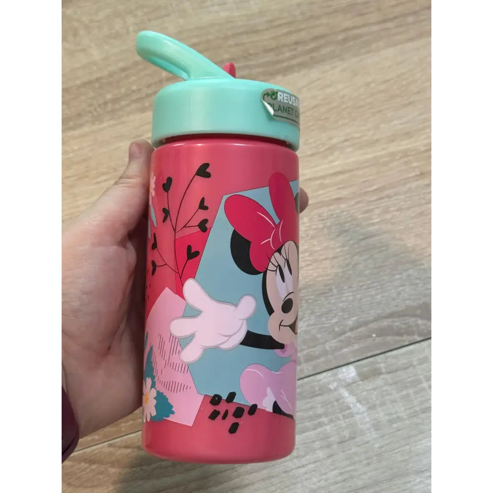 Botella de agua deportiva con pajita y asa Minnie 410ml