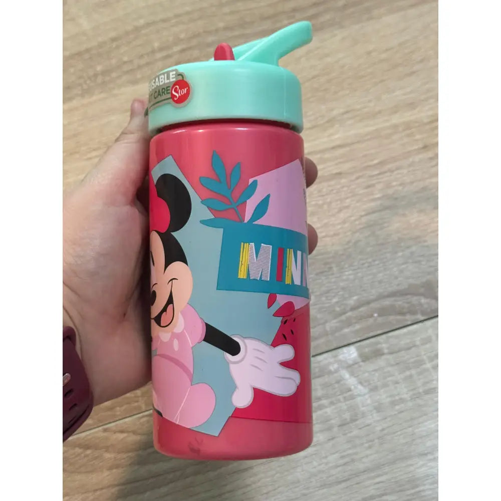 Botella de agua deportiva con pajita y asa Minnie 410ml