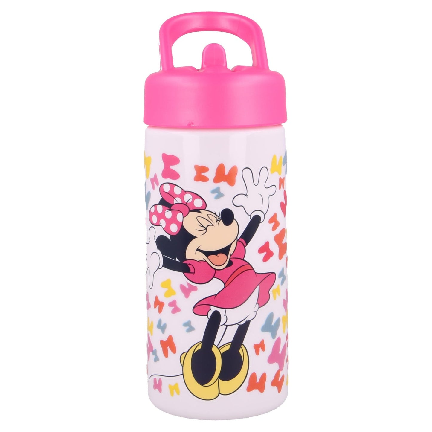 Botella de agua deportiva con pajita y asa Minnie Mouse Disney 410ml
