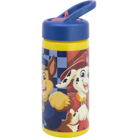 Botella de agua deportiva con pajita y asa Patrulla canina 410ml