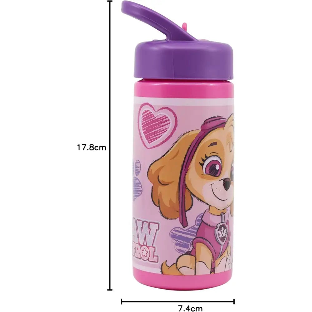Botella de agua deportiva con pajita y asa Patrulla canina Sky Everest 410ml