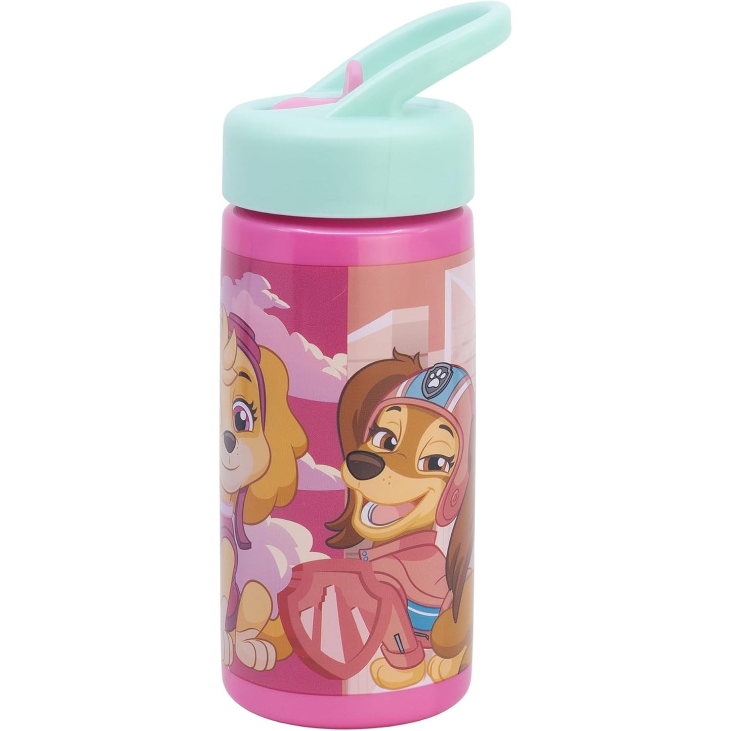 Botella de agua deportiva con pajita y asa Paw Patrol Skye Everest Liberty 410ml