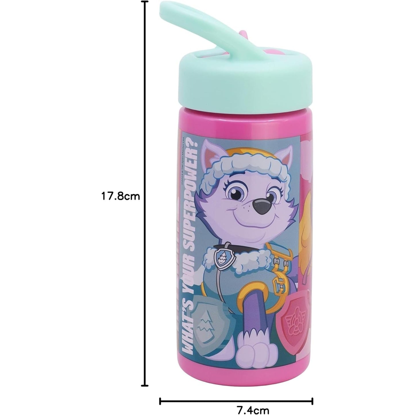 Botella de agua deportiva con pajita y asa Paw Patrol Skye Everest Liberty 410ml