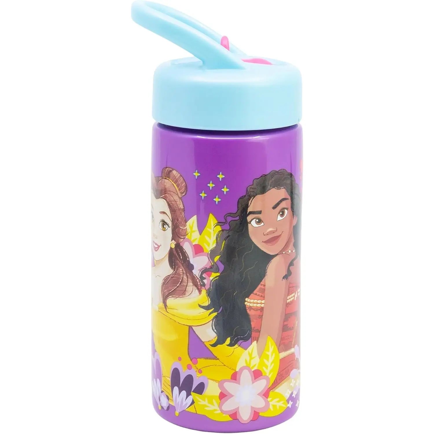 Botella de agua deportiva con pajita y asa princesas DISNEY 410ml
