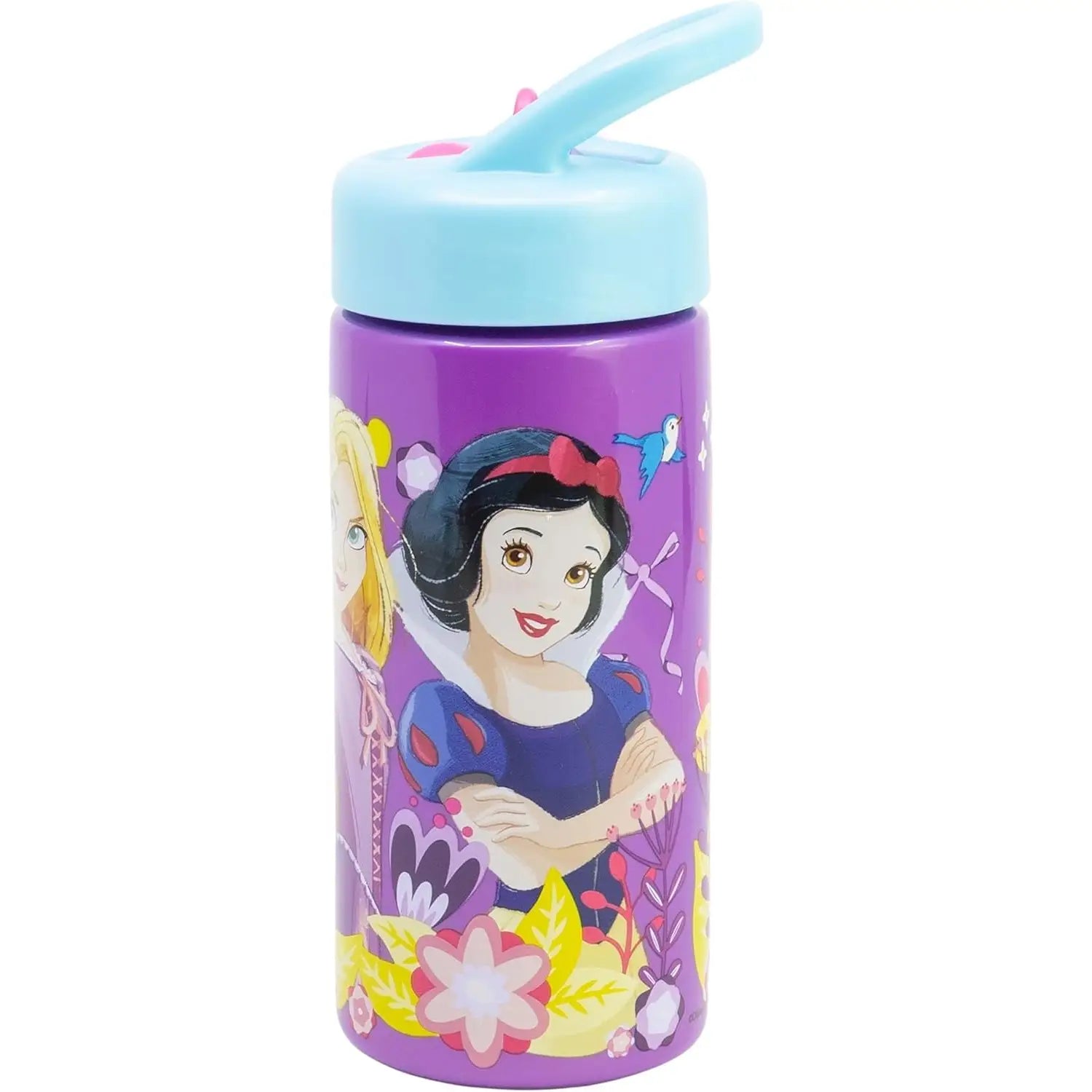 Botella de agua deportiva con pajita y asa princesas DISNEY 410ml