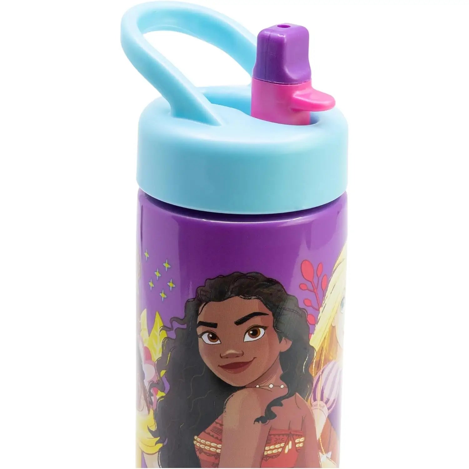 Botella de agua deportiva con pajita y asa princesas DISNEY 410ml