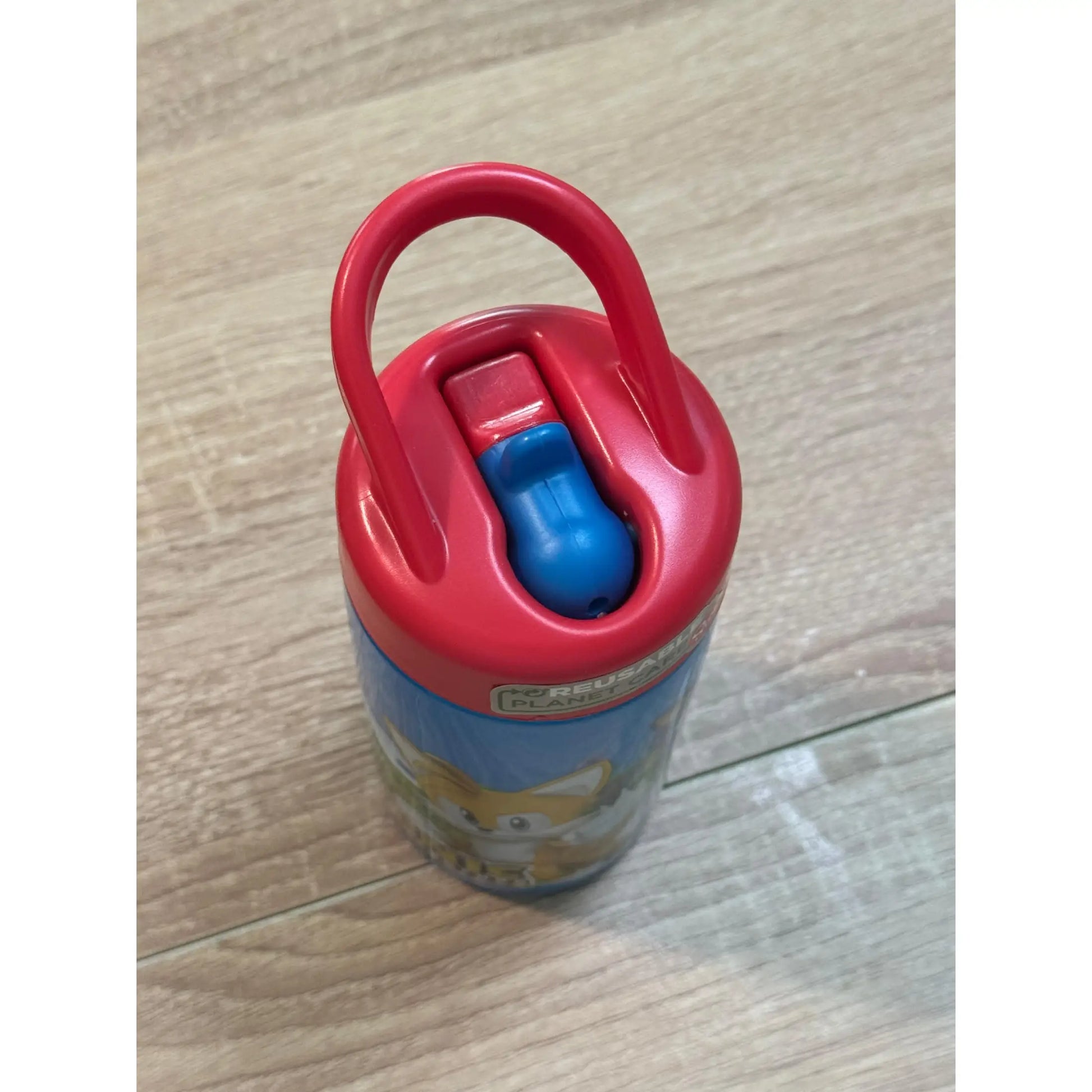 Botella de agua deportiva con pajita y asa Sonic 410ml