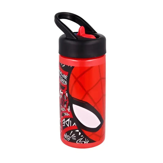 Botella de agua deportiva con pajita y asa SPIDERMAN 410ml