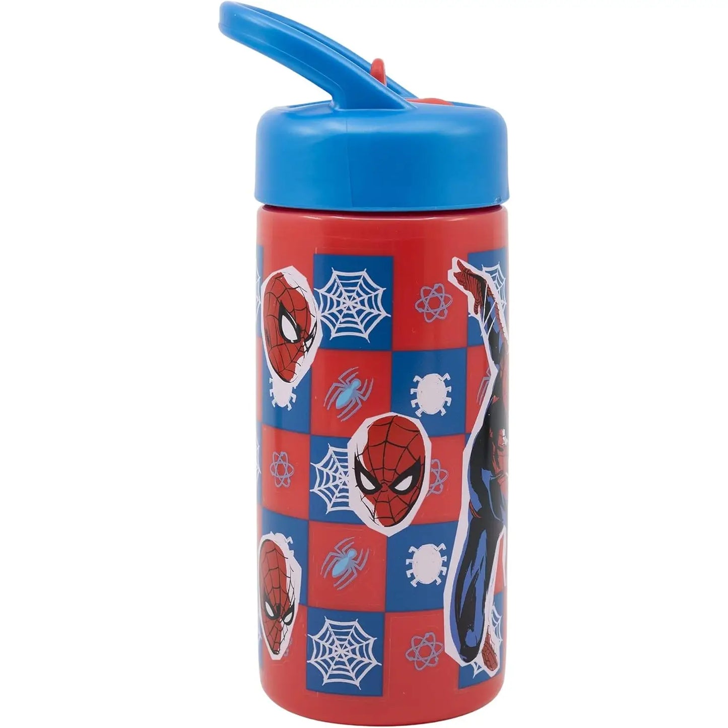 Botella de agua deportiva con pajita y asa SPIDERMAN arachnid grid 410ml
