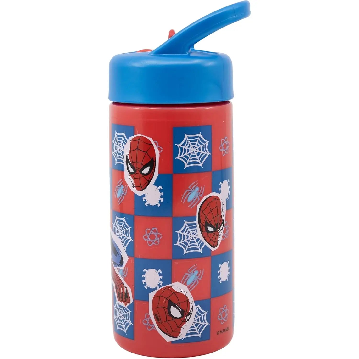 Botella de agua deportiva con pajita y asa SPIDERMAN arachnid grid 410ml