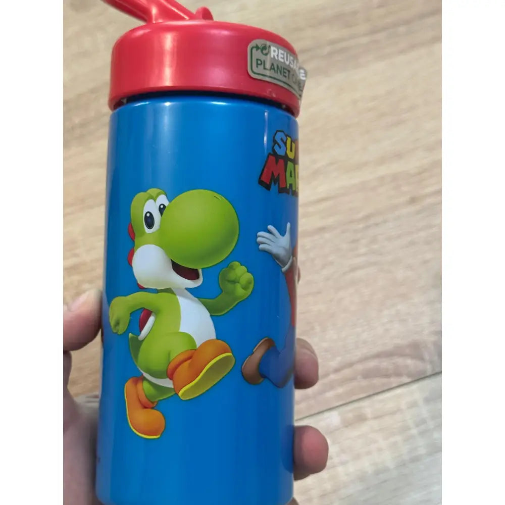 Botella de agua deportiva con pajita y asa Super Mario 410ml