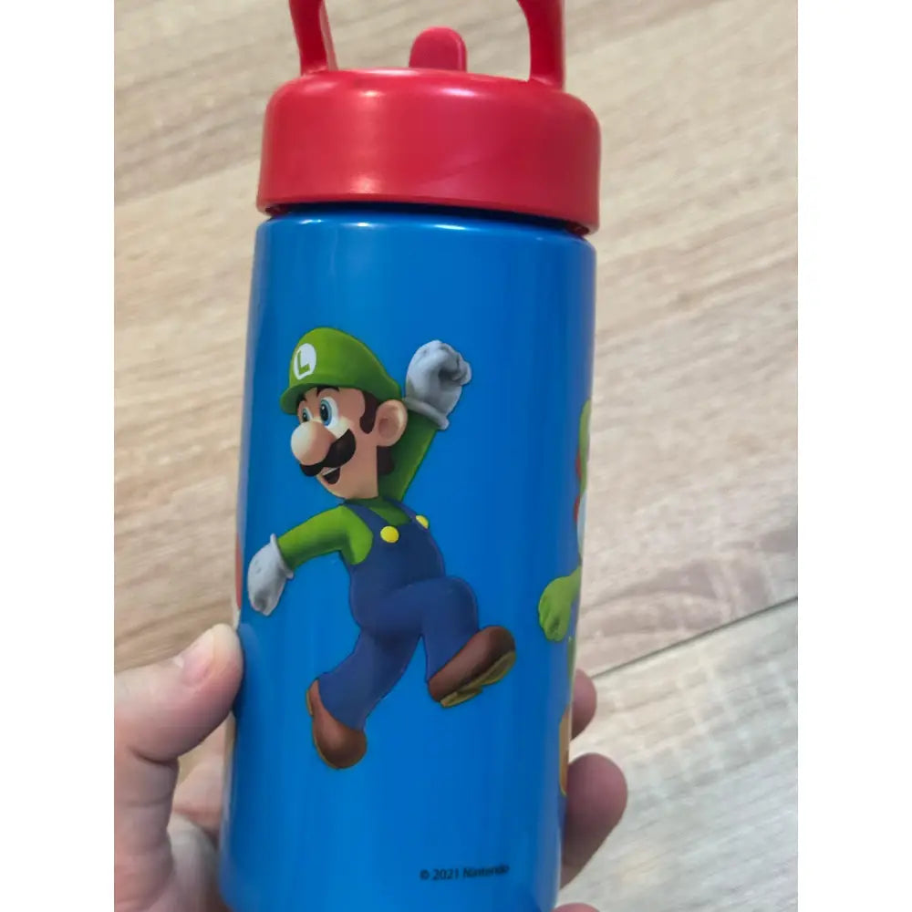 Botella de agua deportiva con pajita y asa Super Mario 410ml
