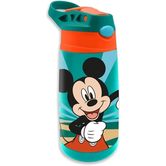 Botella Agua Infantil Acero Inoxidable 400 ml Mickey | Antifugas con Tapa Botón