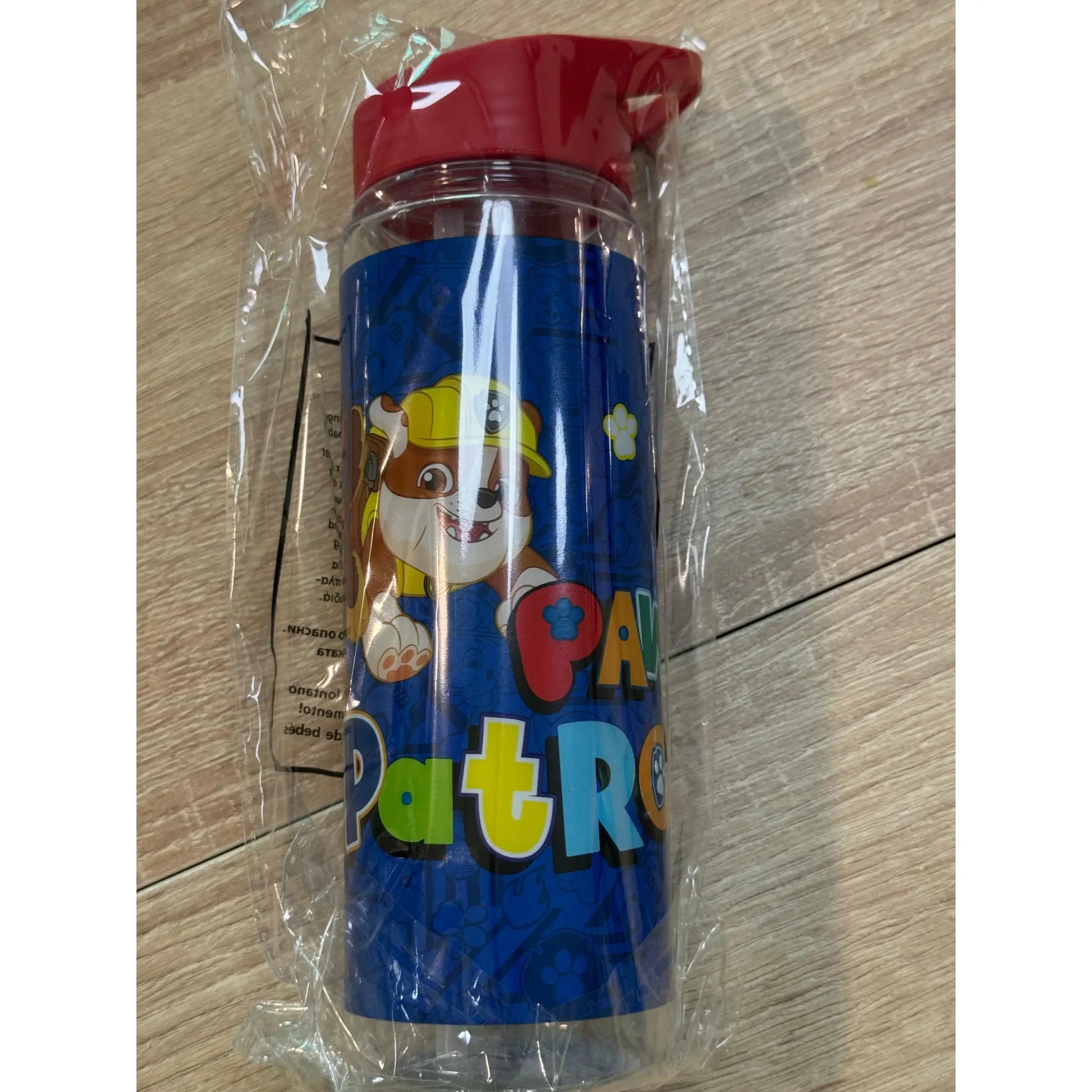 Botella de agua Patrulla Canina Transparente con pajita 700ml