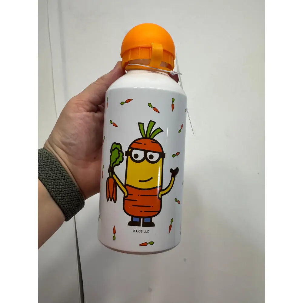 Botella aluminio Minions tapón naranja botella minions