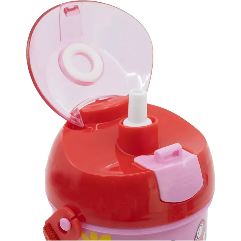Botella Cantimplora de agua infantil Minnie 450ml| para niños con correa y pajita