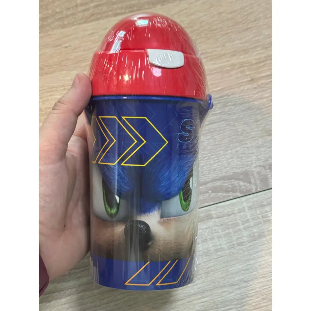 Botella Cantimplora de agua infantil Sonic 500ml | para niños con correa