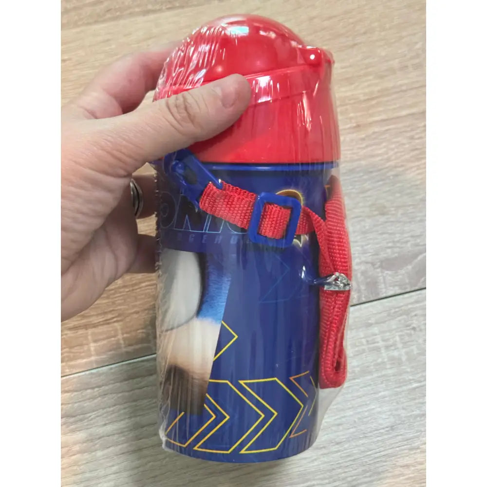 Botella Cantimplora de agua infantil Sonic 500ml | para niños con correa