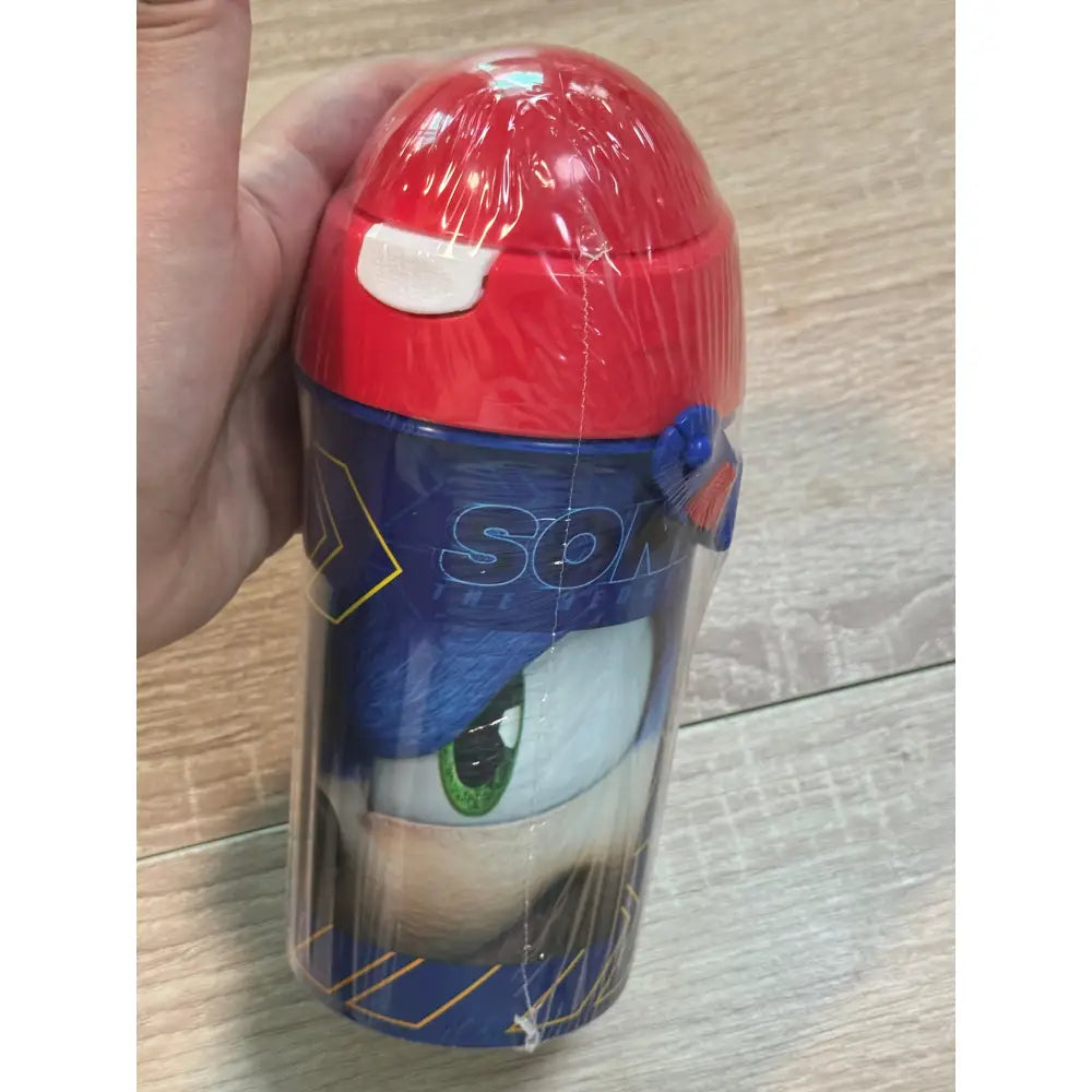 Botella Cantimplora de agua infantil Sonic 500ml | para niños con correa