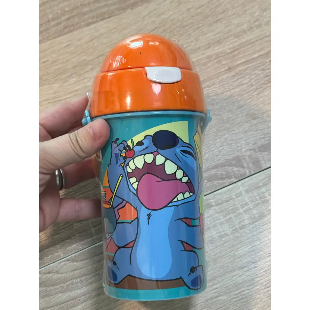 Botella Cantimplora de agua infantil Stitch 500ml | para niños con correa