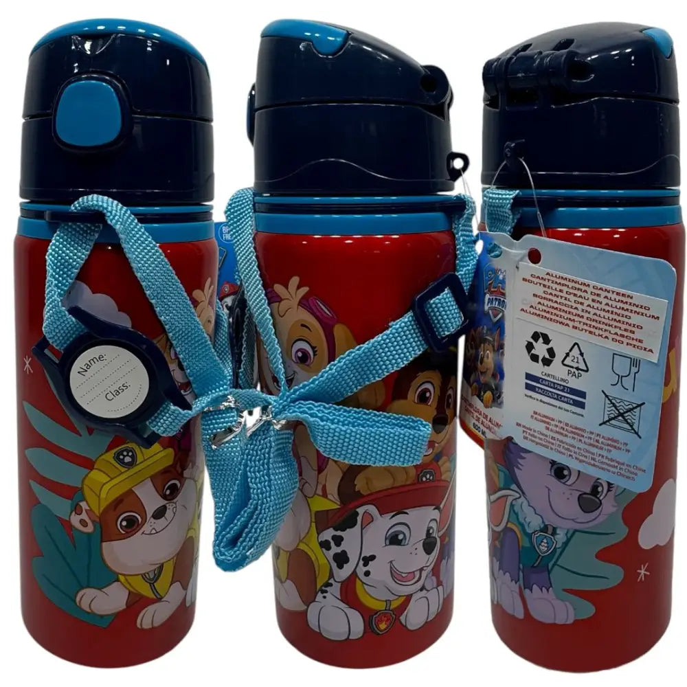 Botella Cantimplora con asa 600ml Patrulla Canina